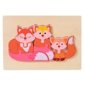 Wooden 3D Fox Animal Puzzle