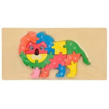 Colorful Wooden Lion Puzzle