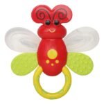 Baby Rattle Teether Butterfly Red