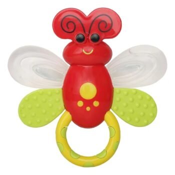 Baby Rattle Teether Butterfly Red