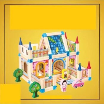 128Pcs Wooden Architecture Blocks