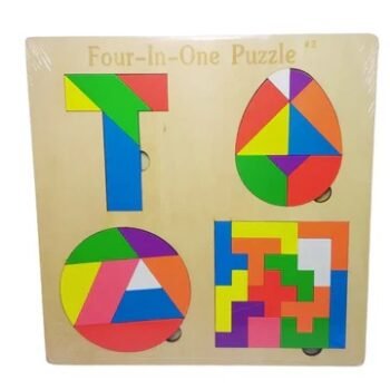 4-in-1 Wooden Puzzle Board